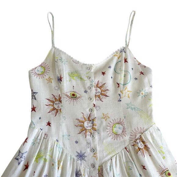 We’re All Pretty Girls In My Orbit Galaxy Print Mini Dress Women’s Size Large - Picture 4 of 12